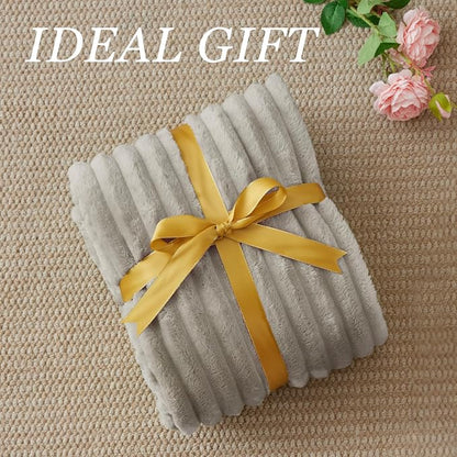 BEDELITE Ribbed Fleece Throw Blanket - Image 2