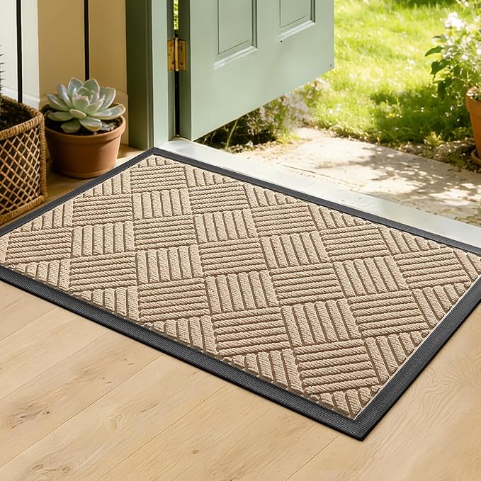 Front Door Mat, Heavy Duty Waterproof Doormat 29.5"x17", Stain Fade Resistant by WELDUN%E2%80%94IdealChoiceforHome