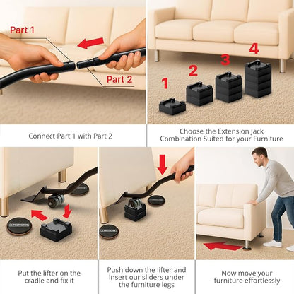 X-Protector Multi-Surface Furniture Sliders & Furniture Lifter Tool Set - Image 5