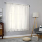 2 Panels Ivory Sheer Curtains 54 Inches Length Window Treatment by OVZME