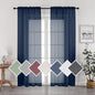 2 Panels Sheer Navy Blue Curtains 72 Inches Length Window Treatment by OVZME