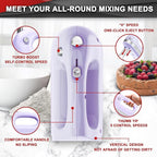 Lord Eagle Hand Mixer Electric 400W, 5 Speed handheld Mixer, 5 Stainless Steel Accessories for Baking Cake Egg Cream Food Beater, Turbo Boost/Self-Control Speed + Eject Button