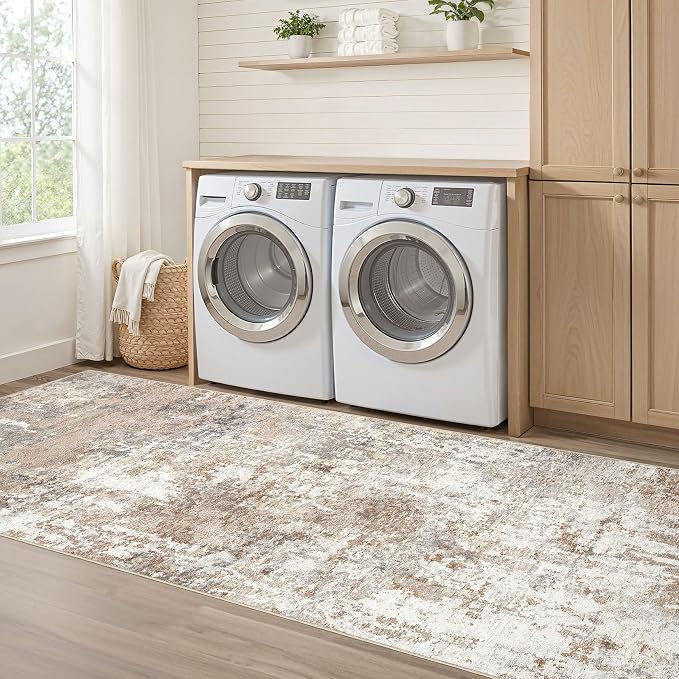 LOONGRUG Runner Rug 3x10 Washable Non-Slip Kitchen Neutral Modern Rug | - Image 7