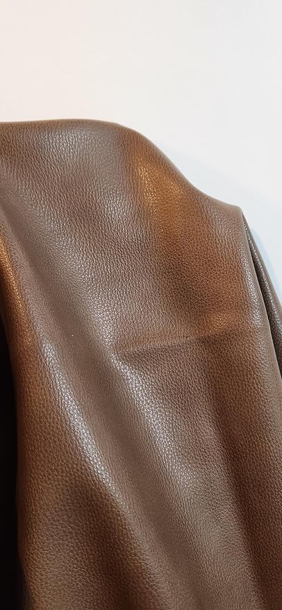 Walnut Brown Soft Faux Leather Fabric PU Peta Approved Vegan Leather Sheet by - Image 6