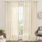 Extra Wide Linen Curtains for Bedroom Living Room 60 x 84 Inch | Natural by LAMIT