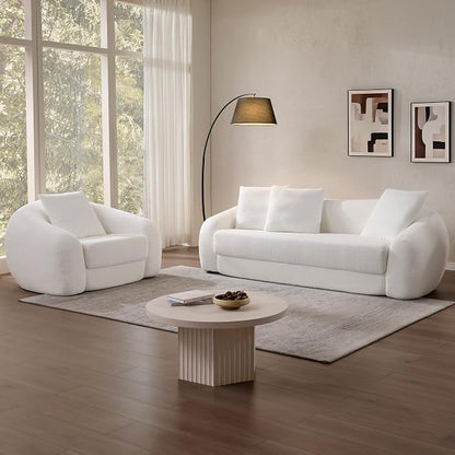 SICOTAS 90.6" Curved Convertible Sofa Couch Bed - Image 9