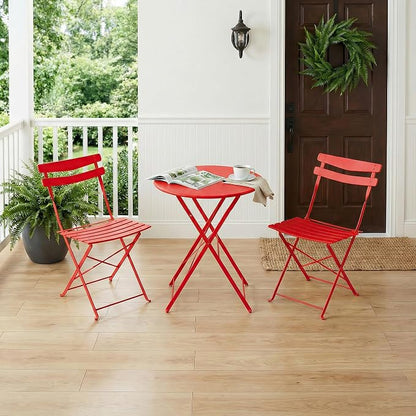 GarveeLife 3 Piece Patio Bistro Set, Folding Patio Bistro Table and Chairs Set - Image 7