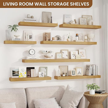 fuqing Floating Shelves for Wall, Wall Mounted Wood Floating Shelf - Image 2