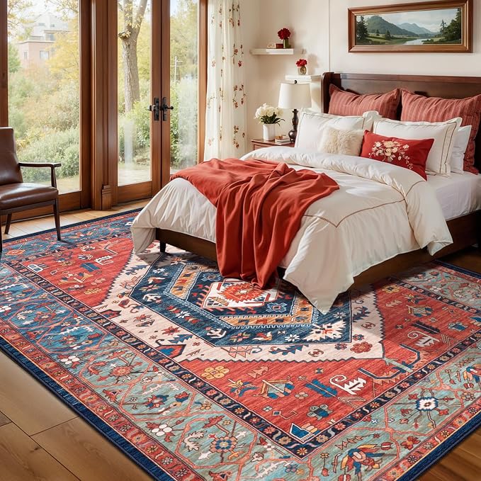 SERISSA 6x9 Washable Non Slip Boho Area Rug - Image 3