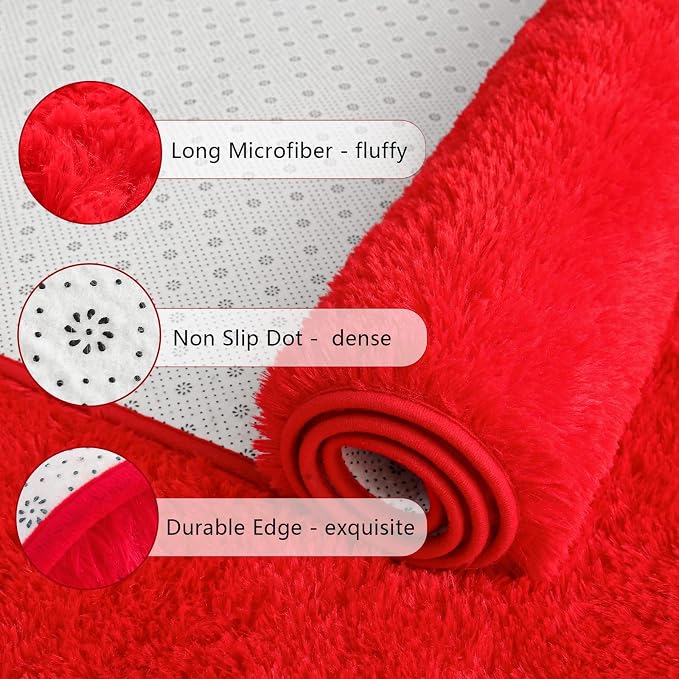Chicrug Soft Runner Rugs for Bedroom Living Room Plush Fluffy Rug 2x6 | Shag - Image 3