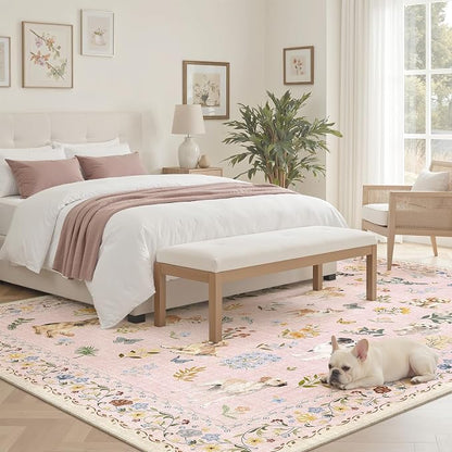 Soalmost Dog 6x9 Pink Area Rugs - Image 3