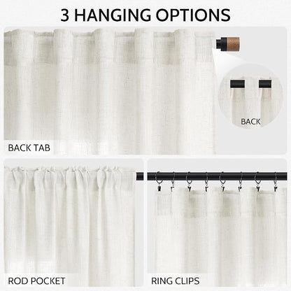 Neutral Linen Curtains 90 Inches Long - Image 2
