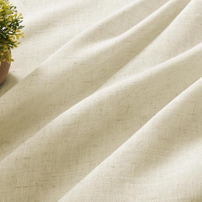 Joydeco Linen Curtains 90 Inch Length 2 Panel Sets, Light Filtering Curtains - Image 2