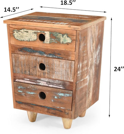 End Table Recycled Wood Nightstand, Side Table - Image 2