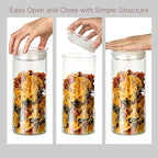 ZENS 37oz Glass Jars Set of 2, Clear Glass Kitchen Canisters with Airtight Lids, Wide Mouth Glass Storage Containers for Cereal, Coffee Beans, Loose Tea