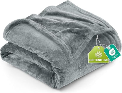 Utopia Bedding Soft Fleece Bed Blanket King Size Ash Grey | Microfiber Plush by UTOPIABEDDING