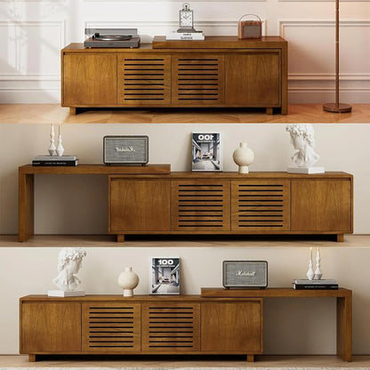 LKTART Mid Century Modern TV Stand, Extendable Entertainment Center - Image 3