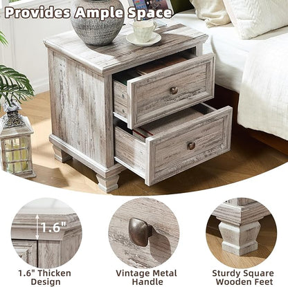SAVOR LIFE Farmhouse Nightstand Set of 2 - Image 7