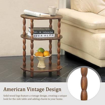 MaxSmeo Side Table, 3-Tier Small End Table, Modern Oval Night Stand Accent Table - Image 5