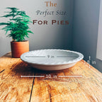 Mora Ceramics Classic 9 Inch Round Pie Pan Set of 2 - Earl Grey