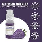 Bakell - Deep Purple Tinker Dust (4g, 1x Mini Spray Pump) Edible Glitter for Food, Desserts, and Beverages!