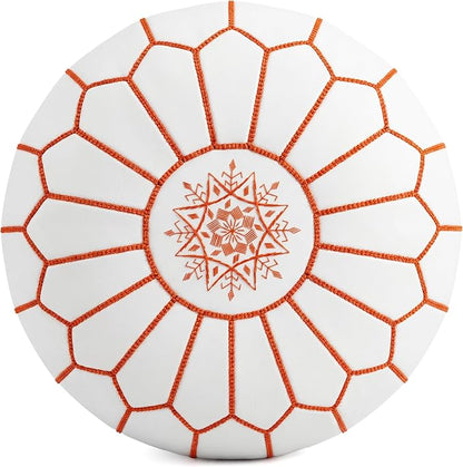 Marrakesh Gallery Genuine Leather Round Pouf Unstuffed - Image 2