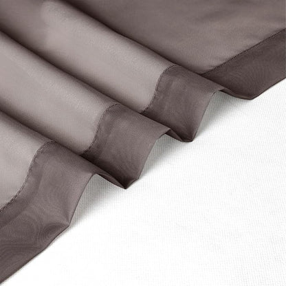 Chyhomenyc Sheer Curtains 63 Inch Length 2 Panels, Chocolate | Light Filtering - Image 7
