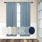 Blue Curtains 38 Inch Width for Kitchen Door 2 Panels Back Tab Rod Pocket Semi by Pitalk