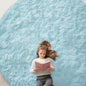 OLANLY Light Blue Round Rugs for Bedroom by OLANLY