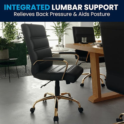 Flash Furniture Whitney Mid-Back Swivel LeatherSoft Desk Chair - Image 10