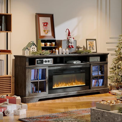 70" Farmhouse TV Stand with 36" Fireplace - Image 3