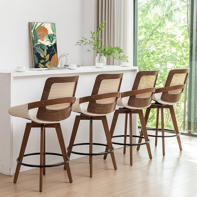 Set of 2 Mid Century Modern Counter Stools - Image 6