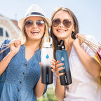 SENDESTAR Stainless Steel Wide Mouth Water Bottle 24oz Double Wall Vacuum Insulated Leak Proof Bottle with New Flex Straw Lid & Spout Lid XIN-MI-0750-1