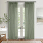 Sage Green Pinch Pleat Semi Sheer Linen Curtains 108 Inches Long 2 Panels | by Twodrapes
