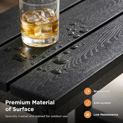 ODK Outdoor Coffee Table with Double-Layer Storage, Rectangle Weather-Resistant - Image 5
