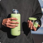 BOBBER 34 oz Stainless Steel Travel Thermos for Hot and Cold Drinks – Dishwasher Safe Metal Water Bottle with Cup Lid – Keeps Hot for 48 Hours – BPA-Free, Vacuum Insulated (Black Coffee)