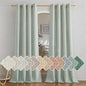NICETOWN Thick Linen Sage Green Curtains 84 inch Length 2 Panels, Grommet Linen by NICETOWN