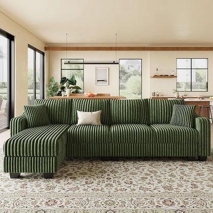 Belffin Sectional Couch with L-Shape Chaise L Shaped Couch with Ottoman by Belffin