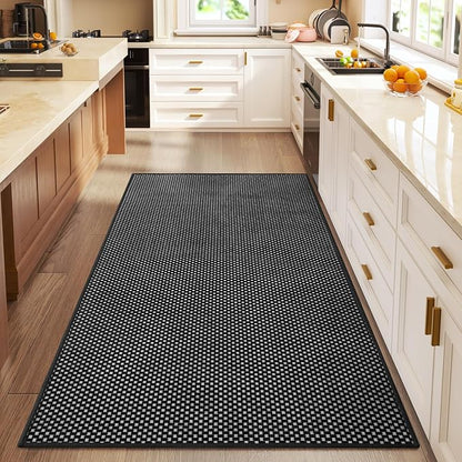 3x5 ft Area Rug Entryway Runner Kitchen Rugs Non Slip Washable Black | Boho - Image 3