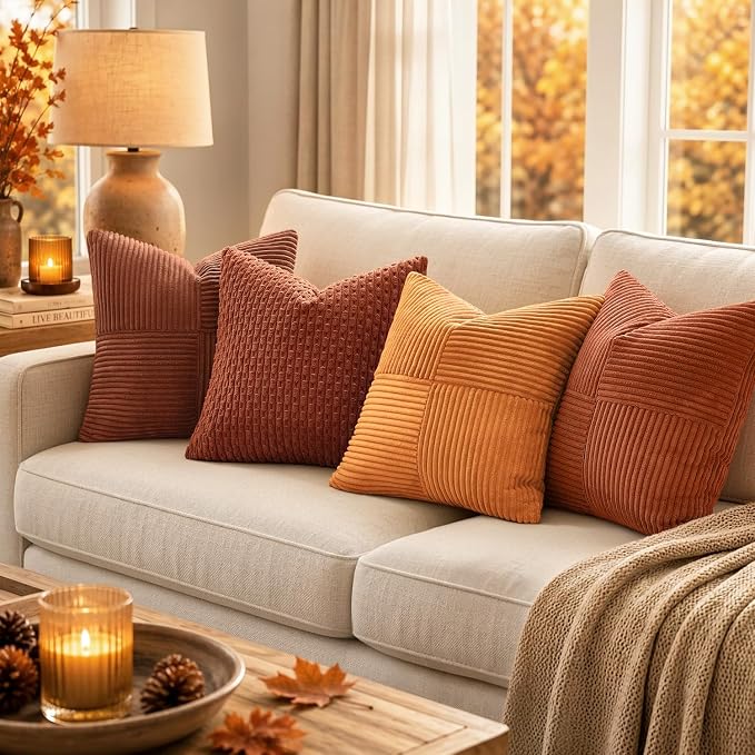 MIULEE Fall Burnt Orange Decorative Lumbar Throw Pillow Covers 12x20 Inch | 2 - Image 5