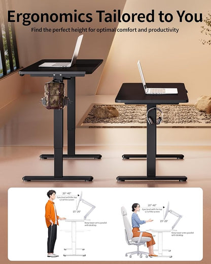 BIZUM Electric Standing Desk 63 x 24 Inch Computer Desk-Gaming Desk Black Home - Image 4