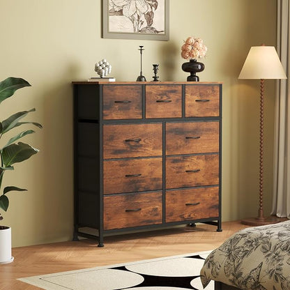 OLIXIS Dresser for Bedroom, 9 Storage Drawers, Wide Fabric Closet Chests - Image 7