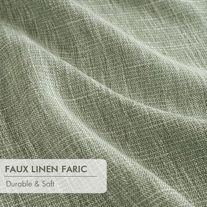 MIULEE Sage Green Pinch Pleated 100% Blackout Linen Curtains 40x84 Inches | - Image 6