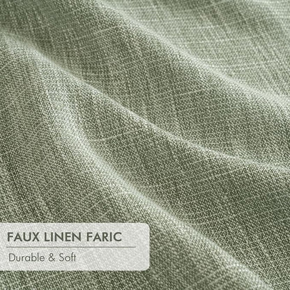 MIULEE Sage Green Pinch Pleated 100% Blackout Linen Curtains 40x84 Inches | - Image 6
