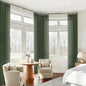 105 Inch Olive Green Pleated Ceiling Track Curtains Linen Semi Sheer | Light by DUKIYO