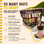 GRADY'S COLD BREW, French Vanilla, 100% Arabica Ground Coffee & Chicory Pouches, All-in-One Cold Brew Kit with 12 Easy-to-Brew Bags, Makes 36 Drinks