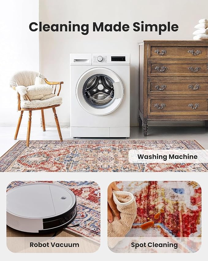 AMADA HOMEFURNISHING 5x7 Area Rugs, Washable Living Room Rug Low-Profile - Image 6