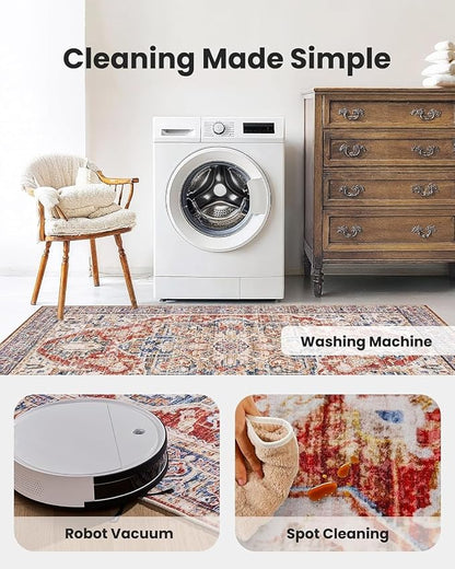 AMADA HOMEFURNISHING 5x7 Area Rugs, Washable Living Room Rug Low-Profile - Image 6