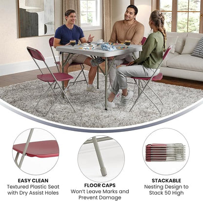 Hercules Series Plastic Folding Chair Red - Image 5