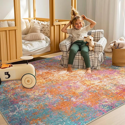 RELEANY Washable 5'x7' Abstract Area Rug - Image 4